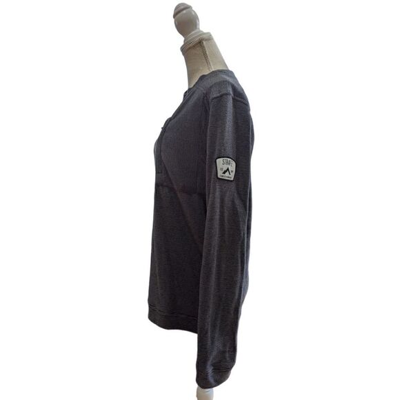 Strafe Tech Crew Fleece Grey & Black Stripes Long Sleeve Sweatshirt Mens Size S - Picture 7 of 14